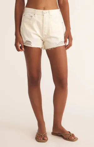 Classic Hi Rise Denim Short - White