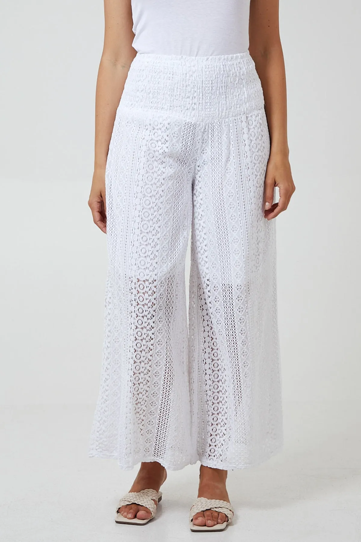 Crochet Shirred Waist Culottes