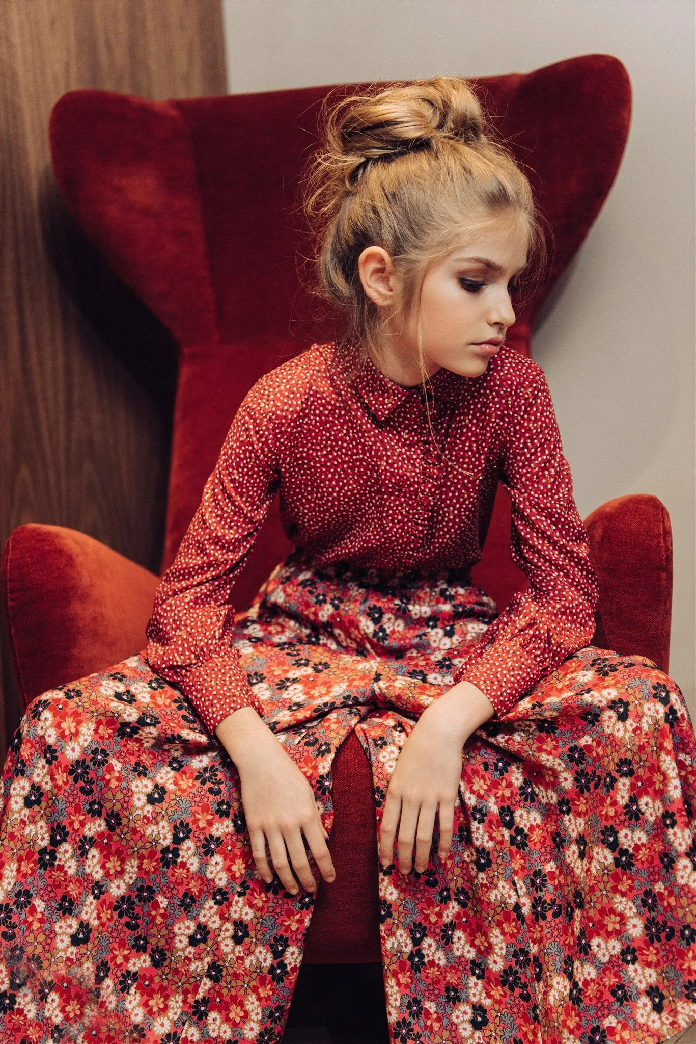 Floral Red Culottes