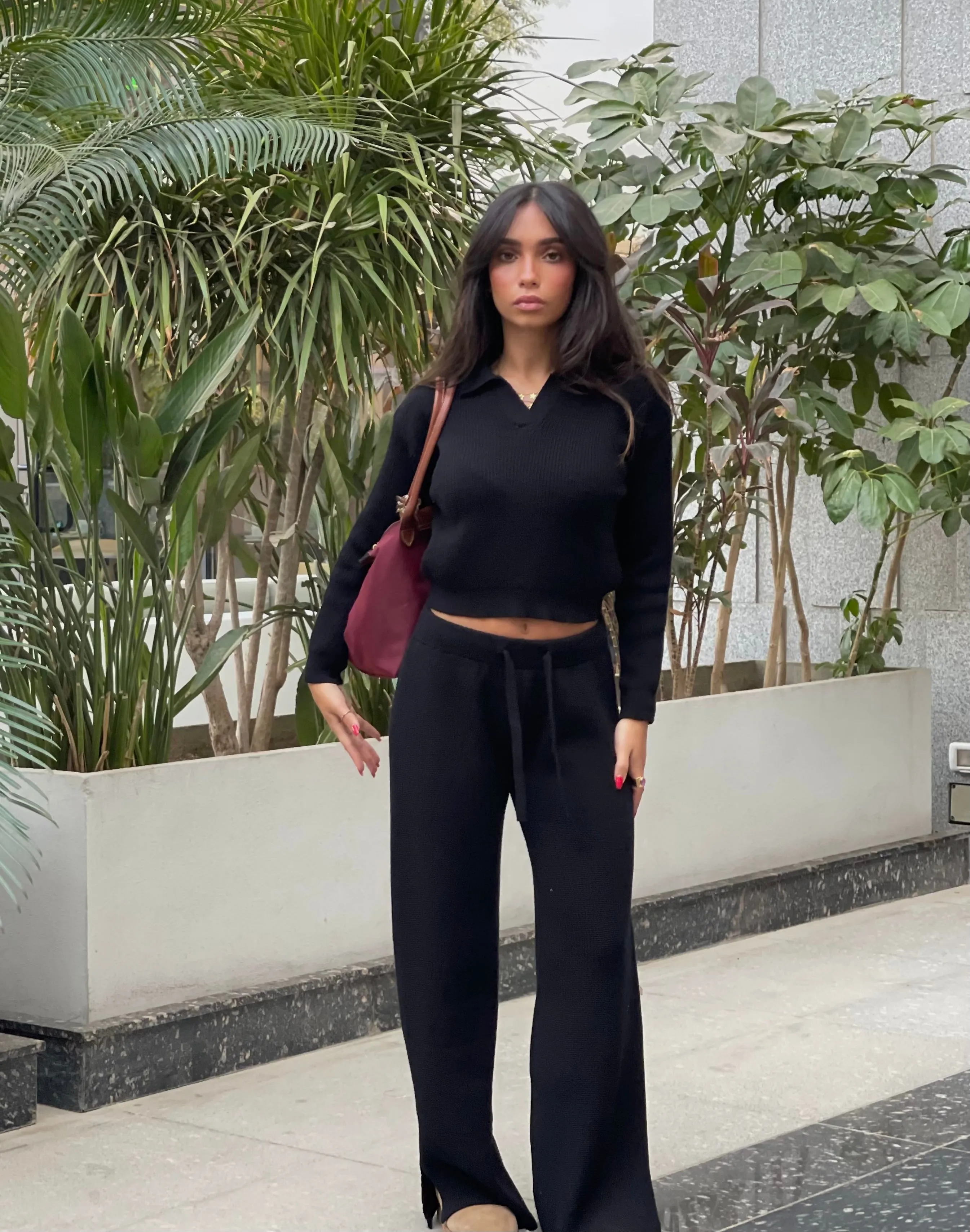 Knitted Wide Leg Pants