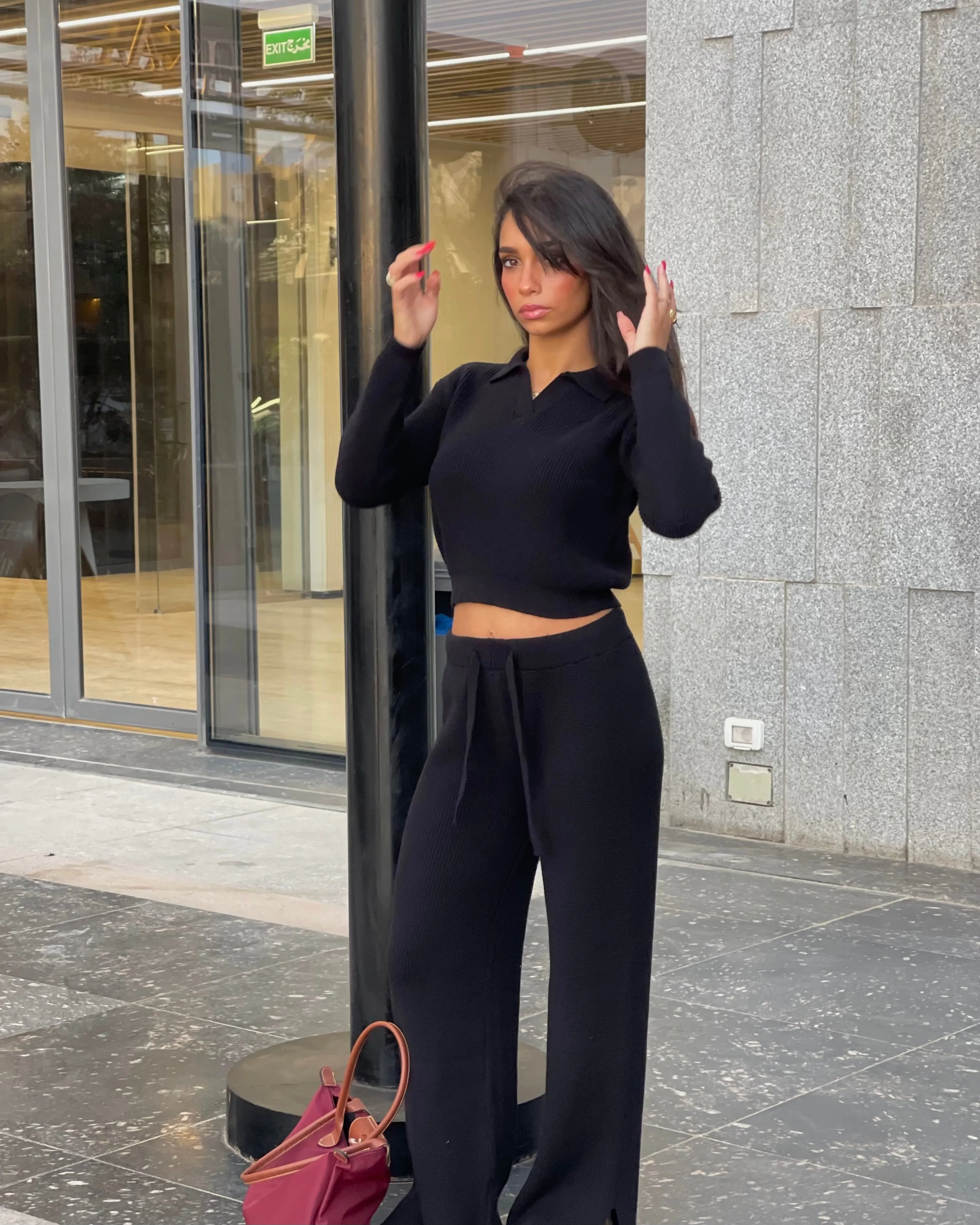 Knitted Wide Leg Pants