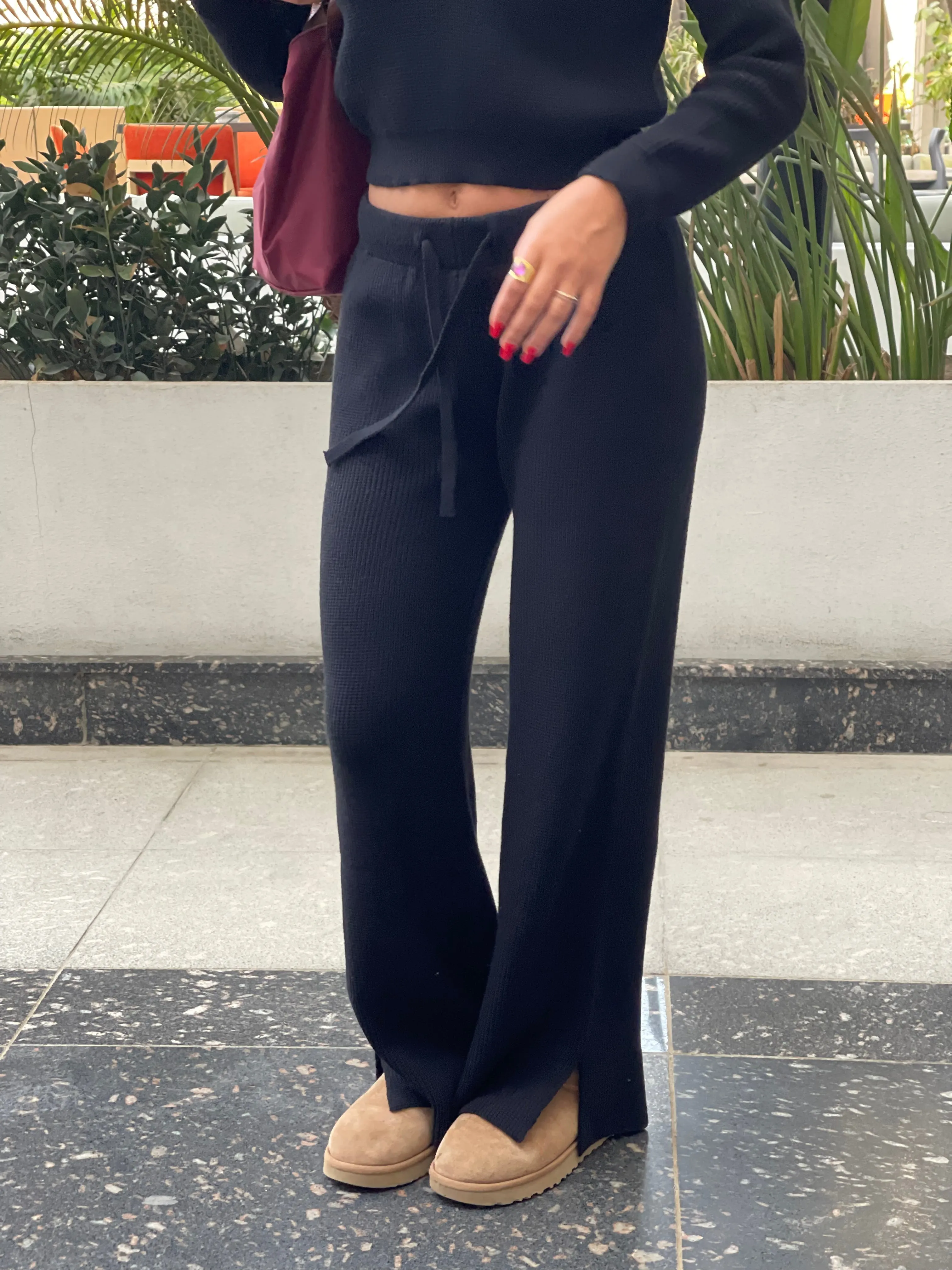 Knitted Wide Leg Pants