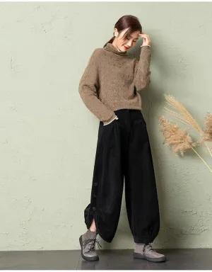 Side Button Nostalgia Wide Leg Pant