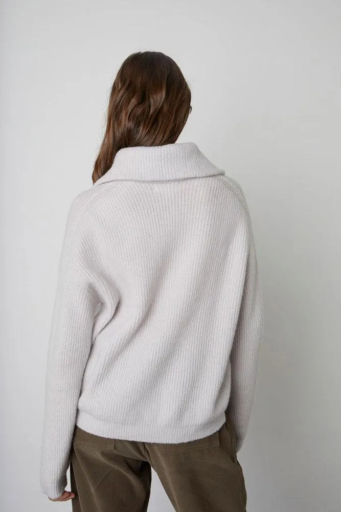 Velvet - Eve Collared Top in Snow